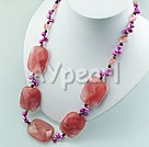 Discount pearl and cherry quartz necklace