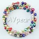 Discount 3-4mm multi color pearl bracelet