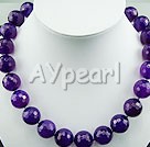 Discount 16mm faceted purple agate necklace
