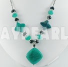 Discount black agate and blue jade necklace
