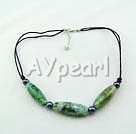 Discount green grass agate necklace