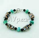 Discount blue jade and colored glaze bracelet