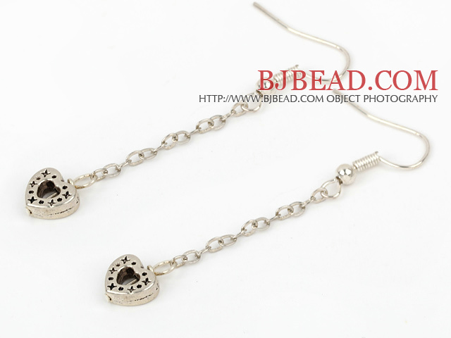 dangling style 14mm heart shape alloy earrings