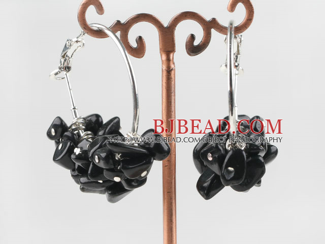 finlely carved 6-7mm obsidian earrings