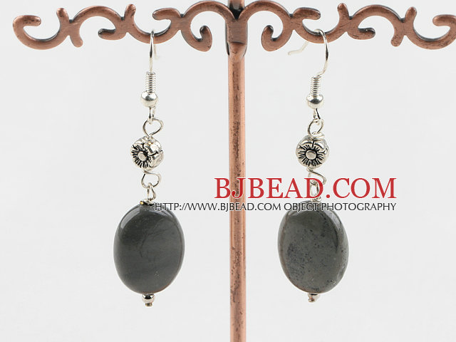 chunky yellow color flower jasper earrings