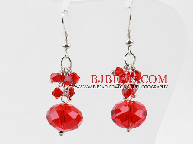 Simple Style Red Crystal Earrings