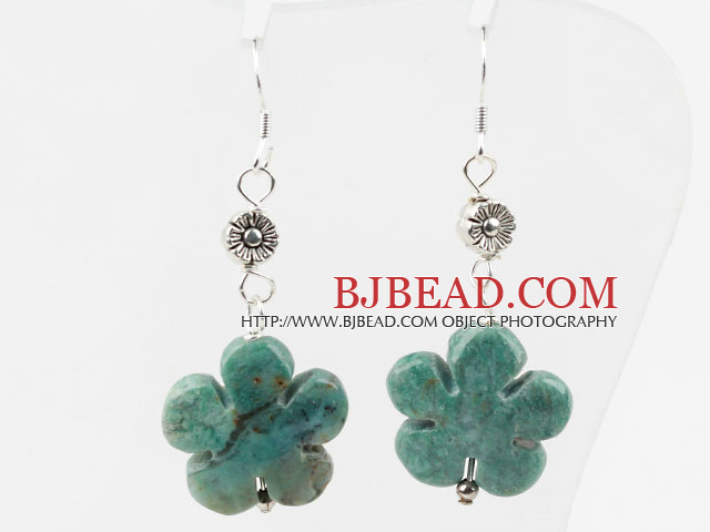 Africa Jade Flower Dangle Earrings