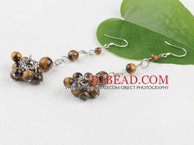 tiger's eye dangle earrings