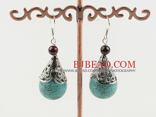 turquoise and garnet earrings