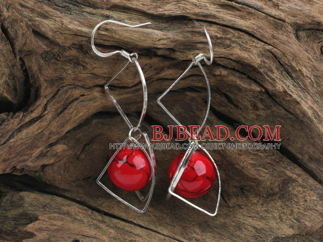 trendy 14mm round blood stone earrings