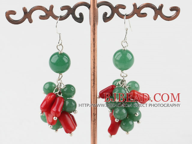 aventurine red coral earrings