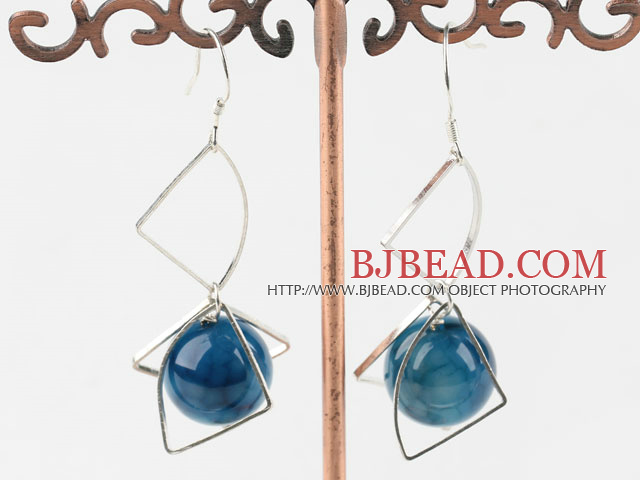 new style blue agate earrings