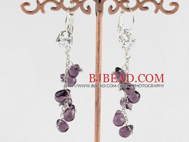 lovely drop shape crystal earrings