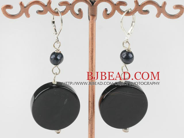 black pearl and agate earrings 