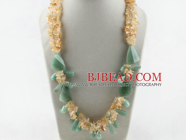 Big Style Critine And Aventurine Necklace