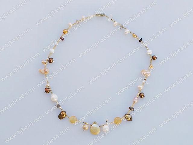 pearl and crystal necklace with magnetic clasp