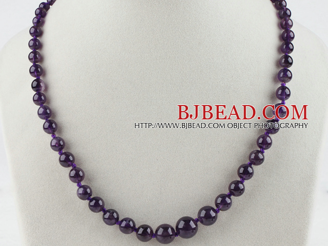 17.7 inches 6-12mm amethyst necklace