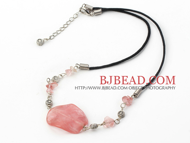 Cherry quartz necklace