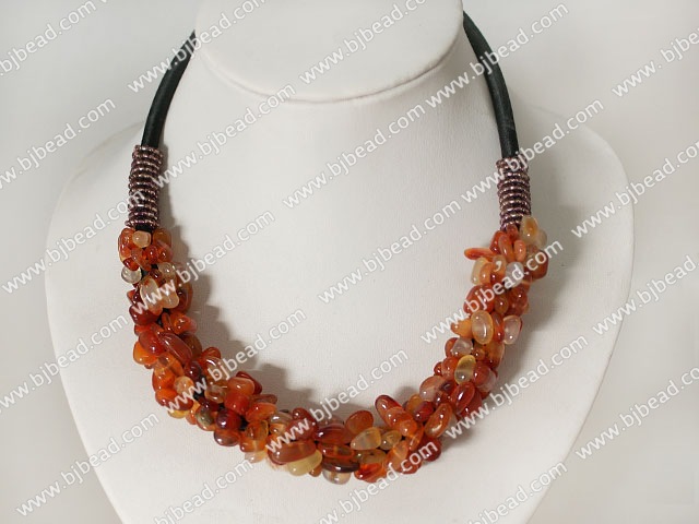 6*8mm agate chip beads necklace