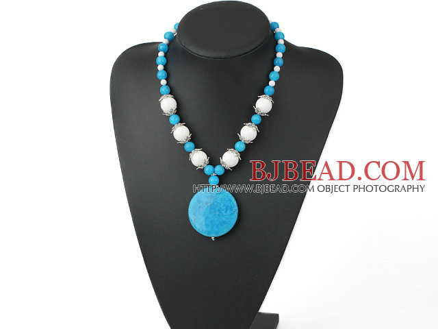 cyanite porcelain necklace