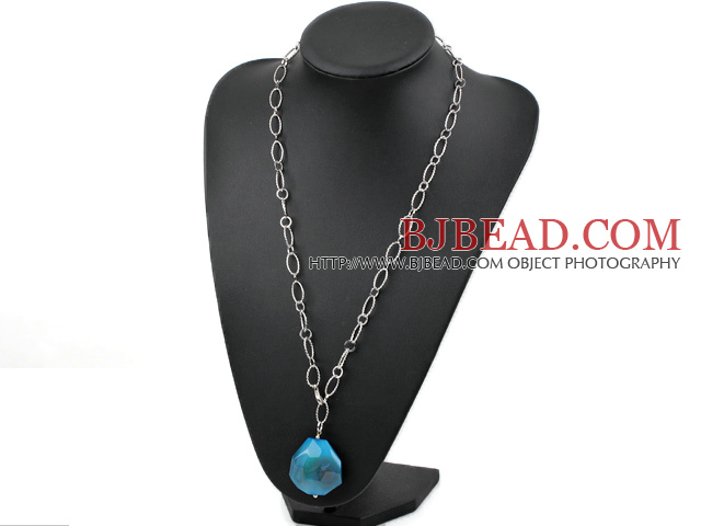 simple and fashion blue agate necklace/pendant