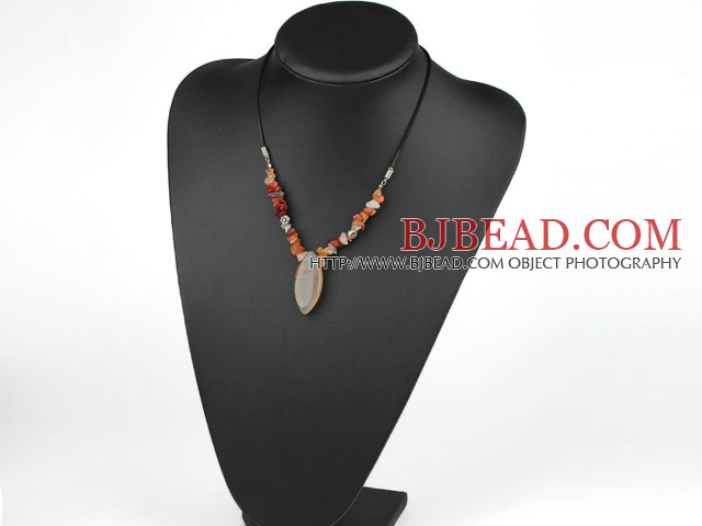 17.5 inches simple agate necklace with lobster clasp