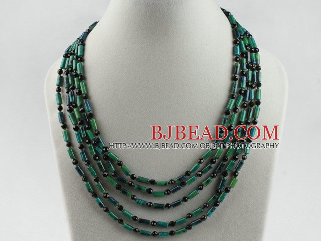 Phenix stone black crystal necklace