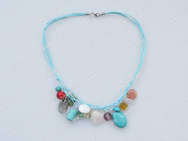 17.5 inches multi color stone necklace