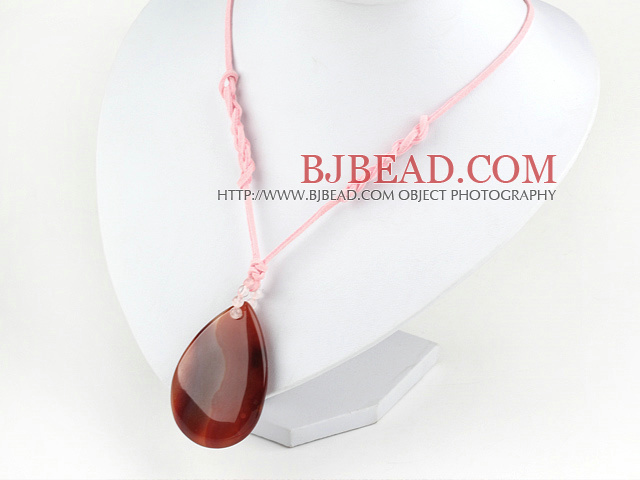 17.5 inches  natural agate dropped shape pendant with lobster clasp