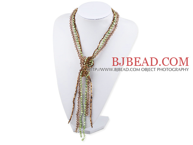 pearl crystal necklace long style necklace