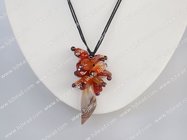 natural agate cluster pendant necklace