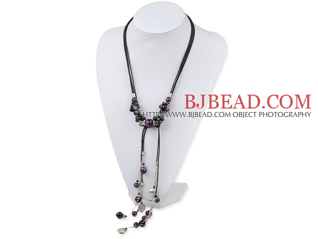 pearl agate amethyst necklace
