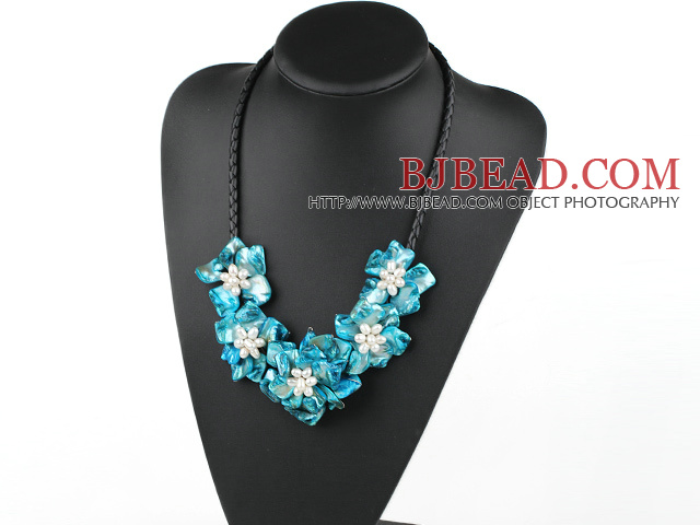 pearl shell flower necklace