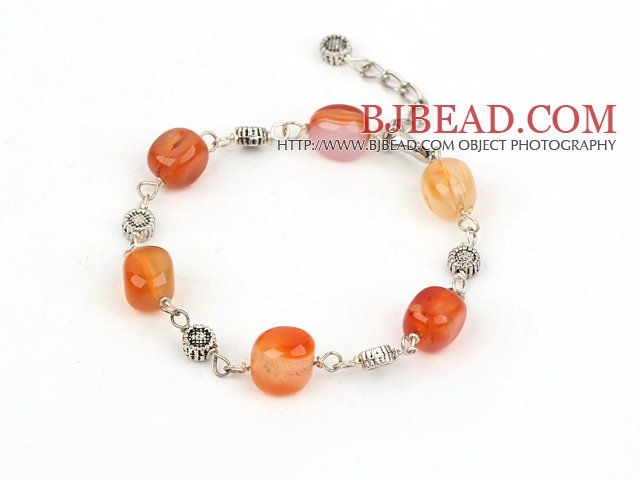 simple natural agate bracelet with lobster clasp