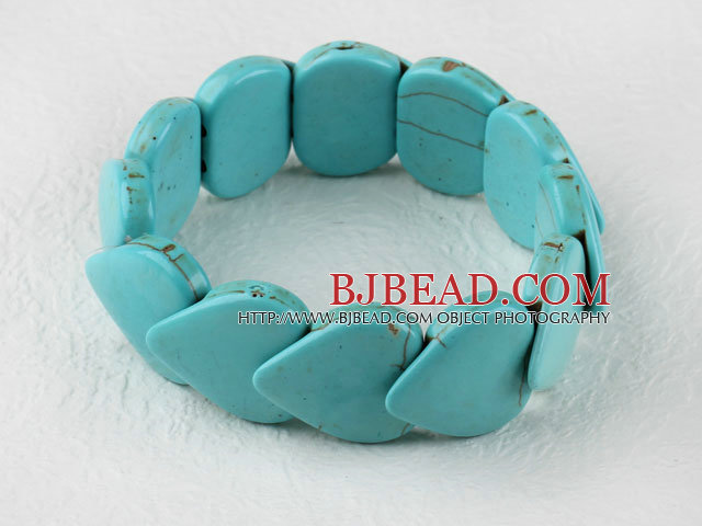 stretchy 20*25mm heart shape turquoise bangle bracelet