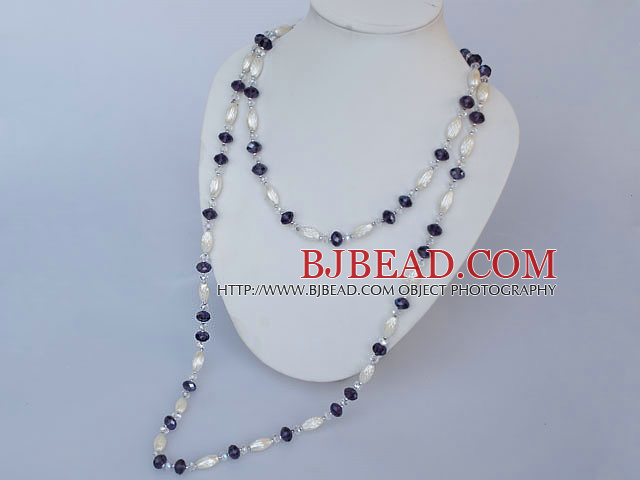 fashion arylic and crystal long style necklace