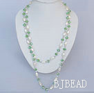arylic and green crystal long style necklace