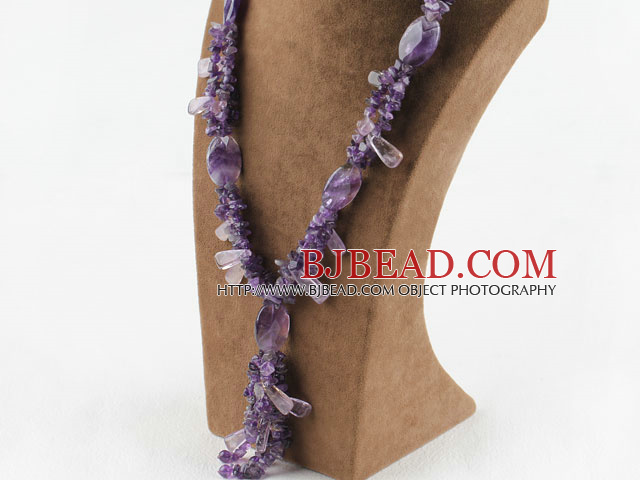 Y Style Assorted Amethyst Necklace