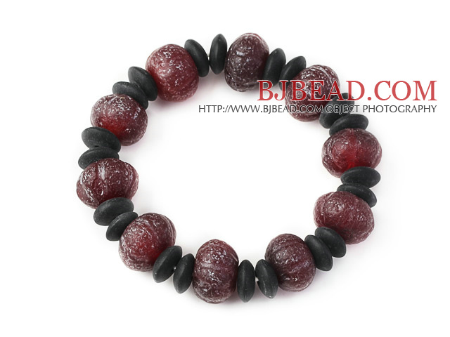 Fashion Natural Pumpkin Shape Original Red Agate Rosary Bracelet