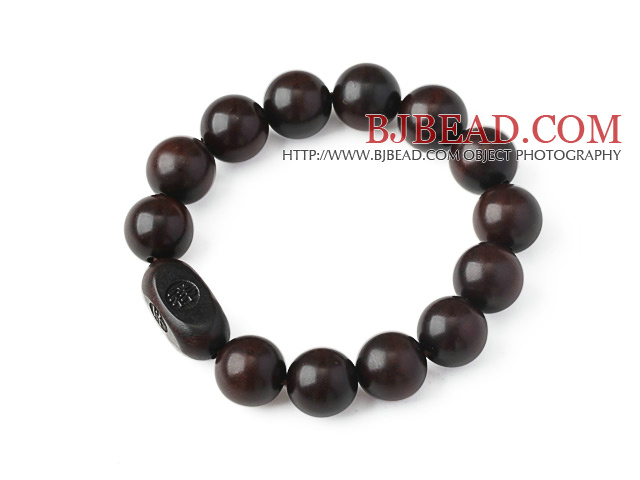 Fashion Jujube Wood Rosary Beads Bracelet With Engraved Chinese Lucky Words