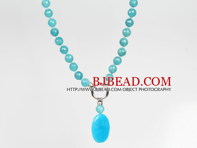 Sponge Kyanite and Blue Ore Pendant Necklace