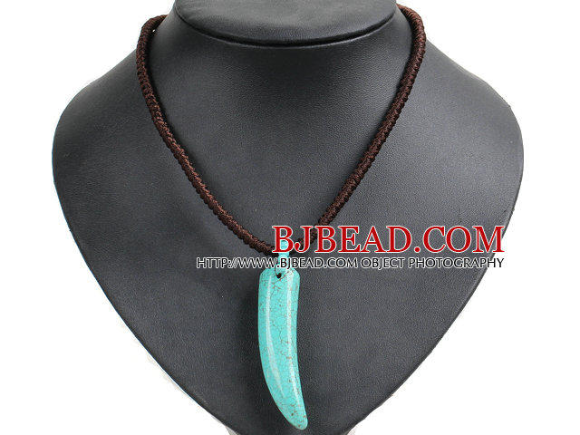 Hot Sale OX Horn Turquoise Hand-Knitted Necklace