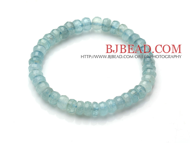 2014 Summer Fashion A Grade Faceted Aquamarine Elastic Bracelet