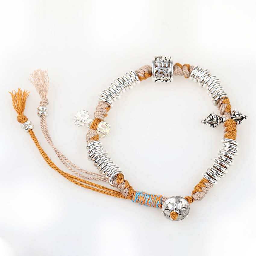Tibetan Silver Fashion Rope Bracelet